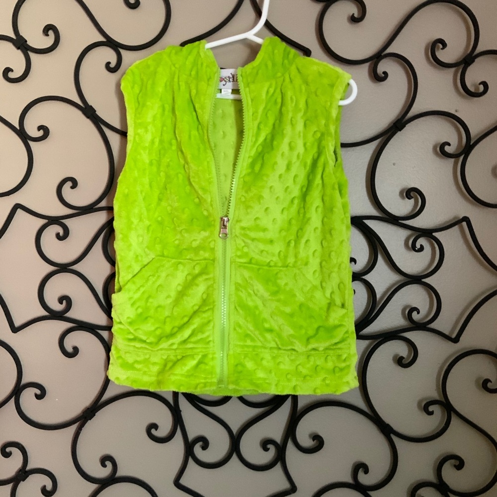 Girls Lime Green Vest Sz 4